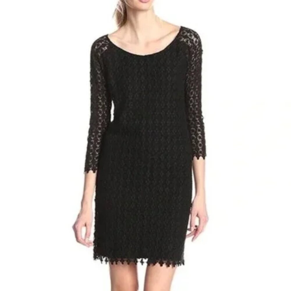 *EUC* Velvet by Graham & Spencer Long Sleeved Sheath Dress - Black - Size Large